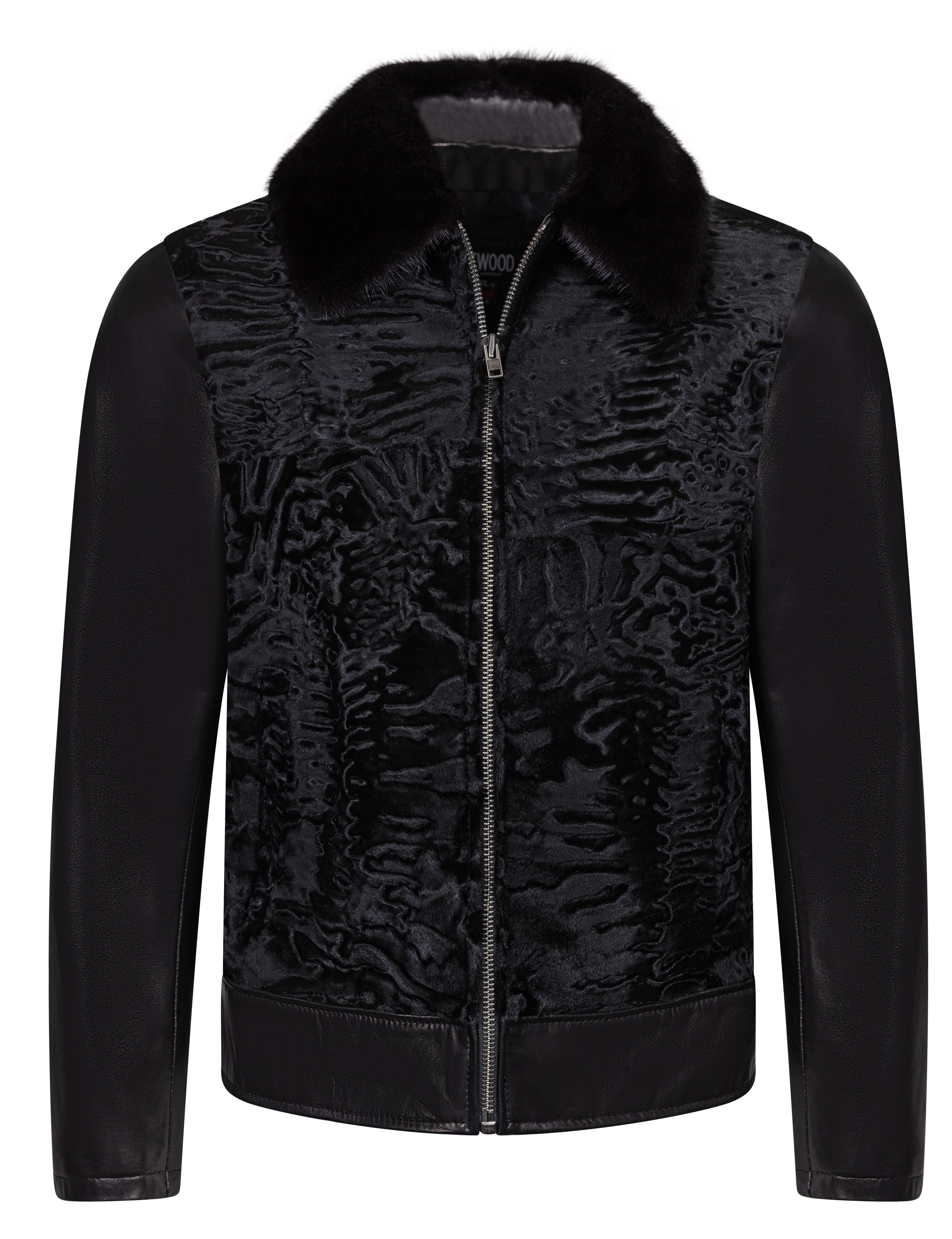 Leather Jacket with Persian lamb front # 7540 – Jakewood