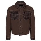 Jean style Leather Jacket with Alligator Trimming #3065