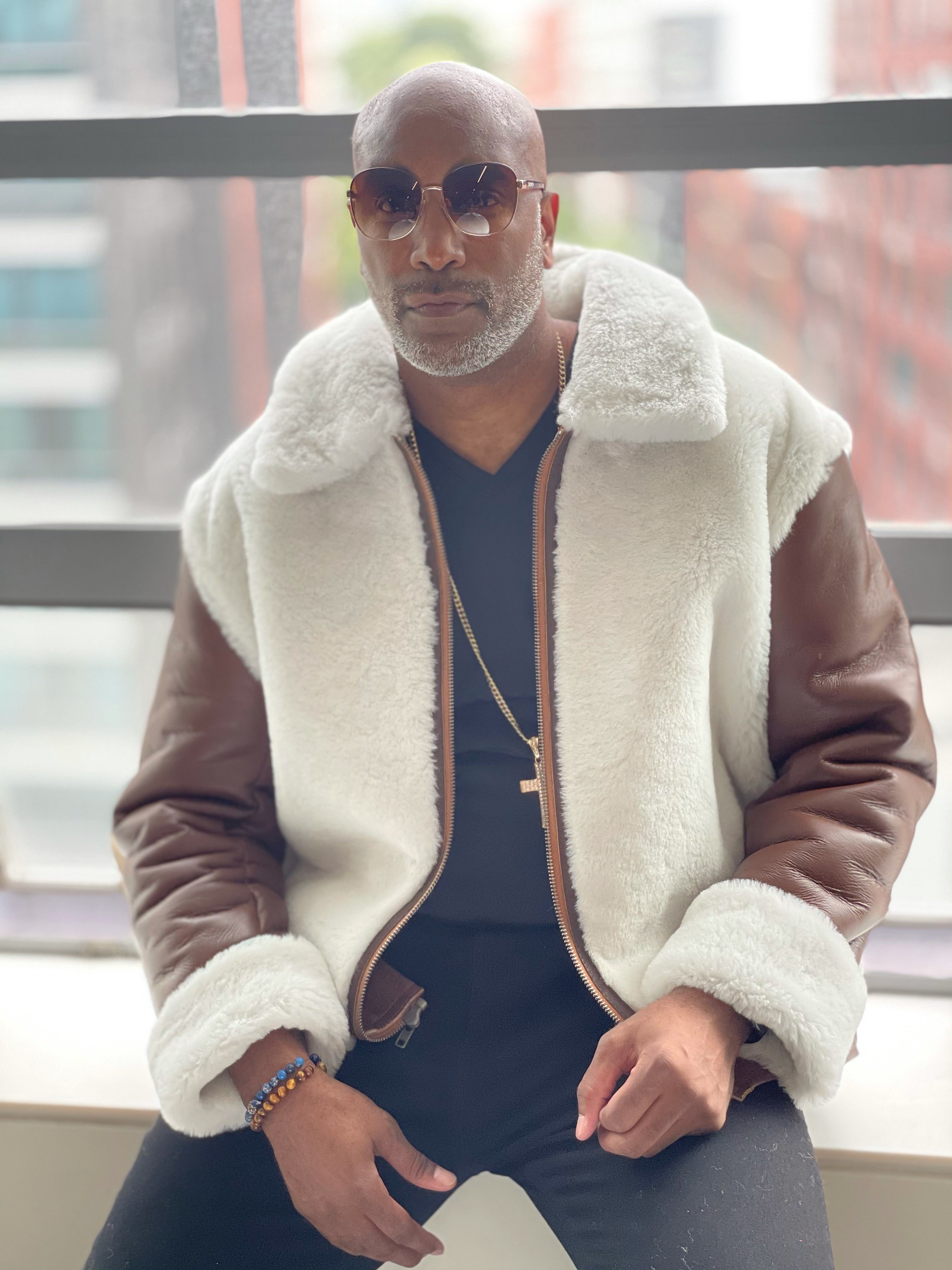 Sheepskin Jacket with Fur Collar Style #7020