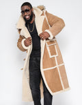 Sheepskin Hooded Trenchcoat Style #6000 - Jakewood Shearlin Leather Mouton Fur Bomber Aviator Parka Coat Jacket Sheepskin All size Brooklyn New York manufacturer 