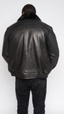 Leather jacket with row stone stingray and mink collar Style #2012