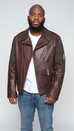 Motorcycle Lambskin Jacket With Stingray Trimming #3015