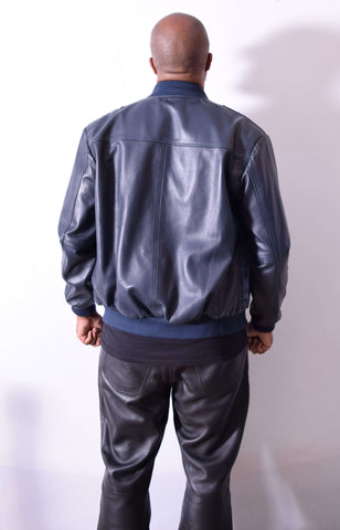 Men's Lambskin Baseball Jacket With Full Persian Lamb Front Style #2028
