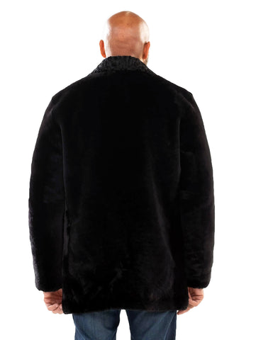 Fur Caravan Men's Denim Jacket with Fur