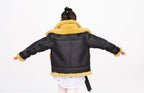 Sheepskin Unisex Kids Bomber jacket with double collar Style #Chicago