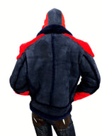 Suede Sheepskin Shearling Motorcycle Racing Jacket Style #1310 - Jakewood Shearlin Leather Mouton Fur Bomber Aviator Parka Coat Jacket Sheepskin All size Brooklyn New York manufacturer 