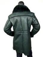 Warm Winter Sheepskin Trench Coat With Fox Fur Collar | Style #7400