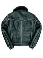 Warm Winter Denim Style Button-Up Sheepskin Jacket | Style #3610