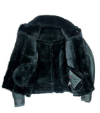 Warm Winter Denim Style Button-Up Sheepskin Jacket | Style #3610