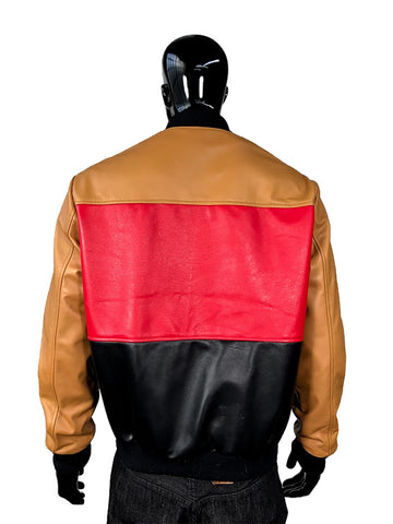 Men's Multi-Color Lambskin Leather Zippered Jacket Style #3420