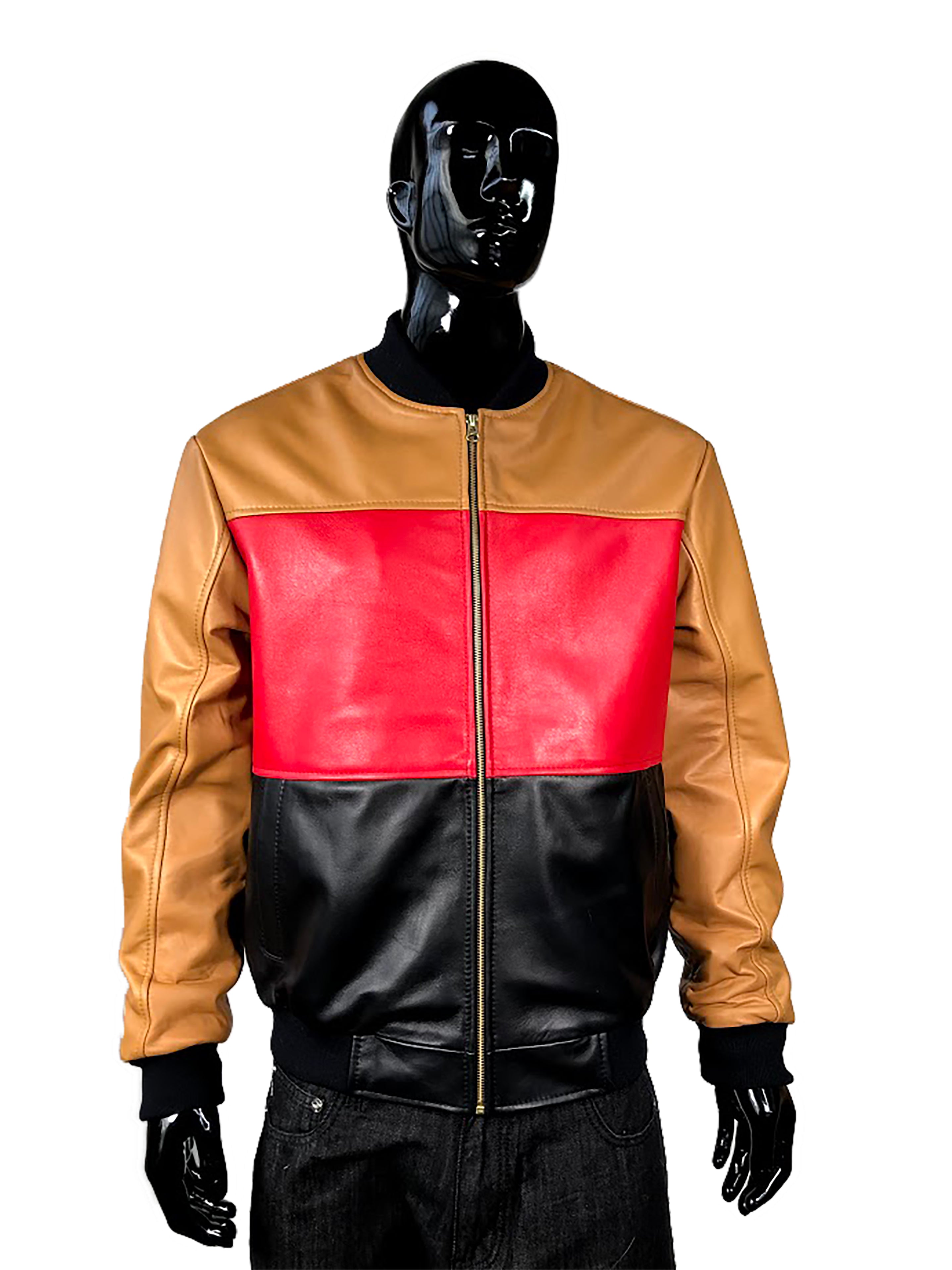 Men's Multi-Color Lambskin Leather Zippered Jacket Style #3420