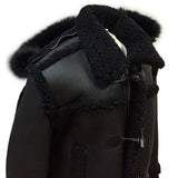 Sheepskin Jacket Toggle Closer with Hood and Fur Style #4700 - Jakewood Shearlin Leather Mouton Fur Bomber Aviator Parka Coat Jacket Sheepskin All size Brooklyn New York manufacturer 