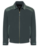 Leather jacket with alligator trimming #2029