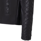 Men's Open Bottom Leather Jacket With Arapaima Skin Style #2032