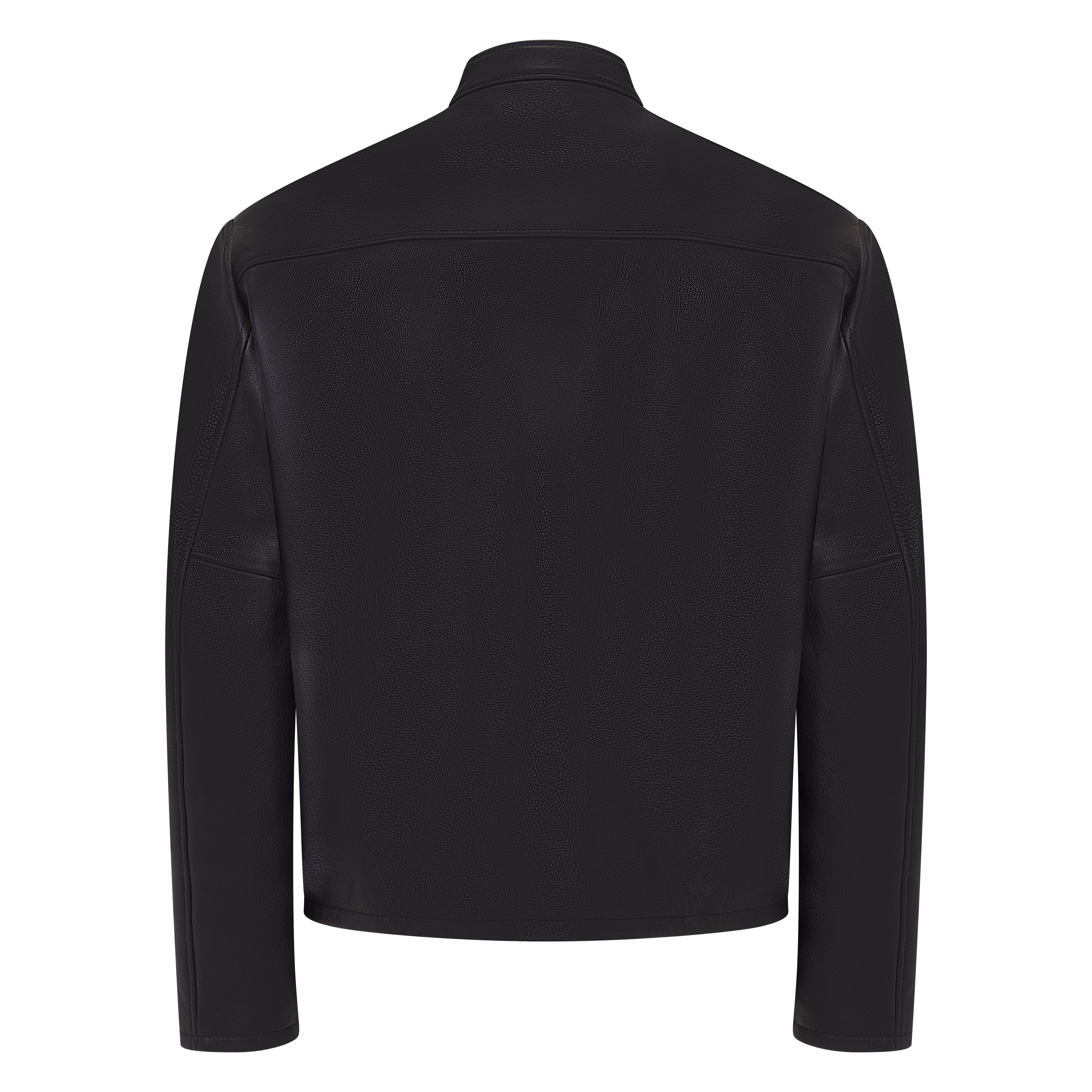 Leather jacket with the full front arapaima skin #2041