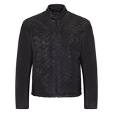 Leather jacket with the full front arapaima skin #2041