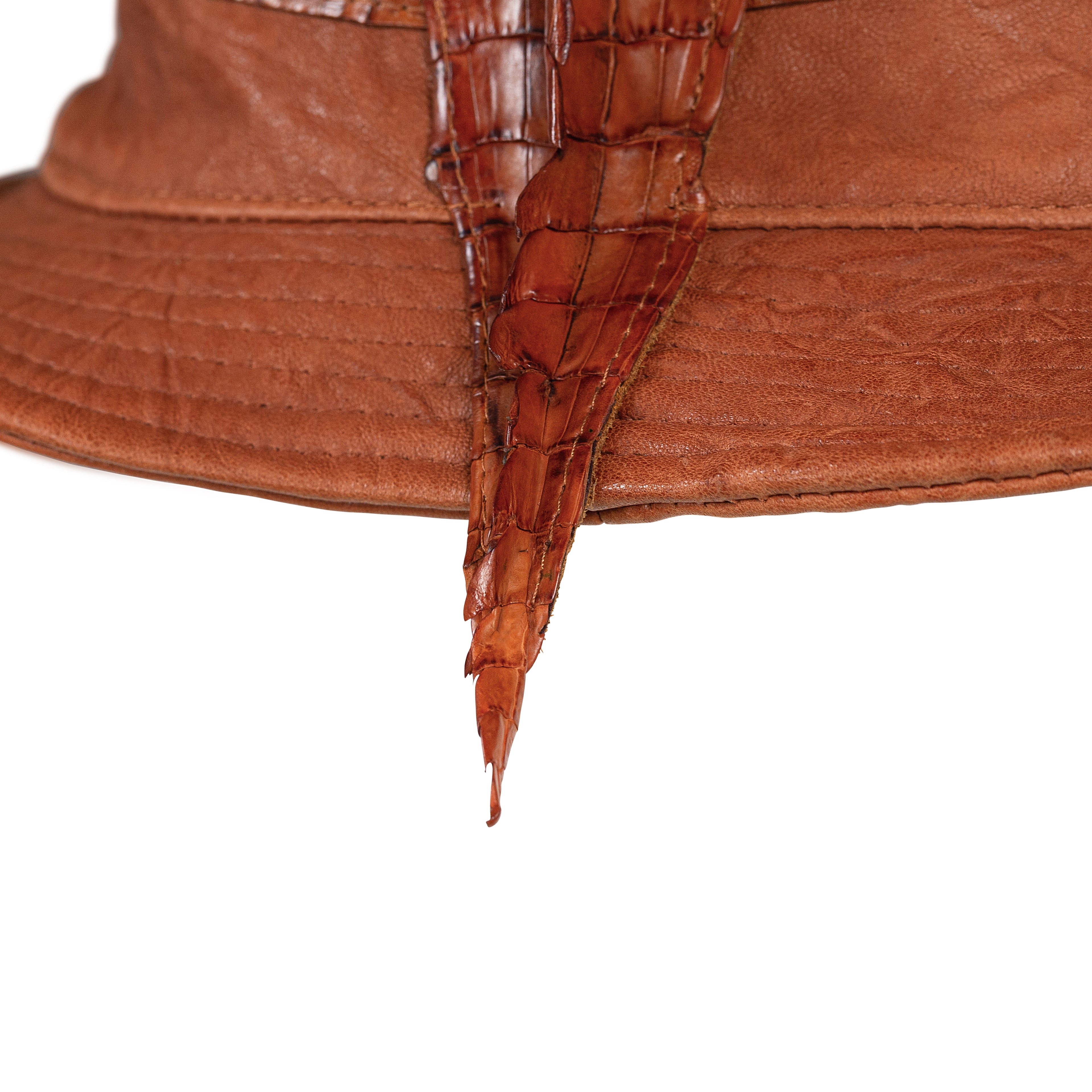 Raw edge lambskin jacket with alligator crown #2069