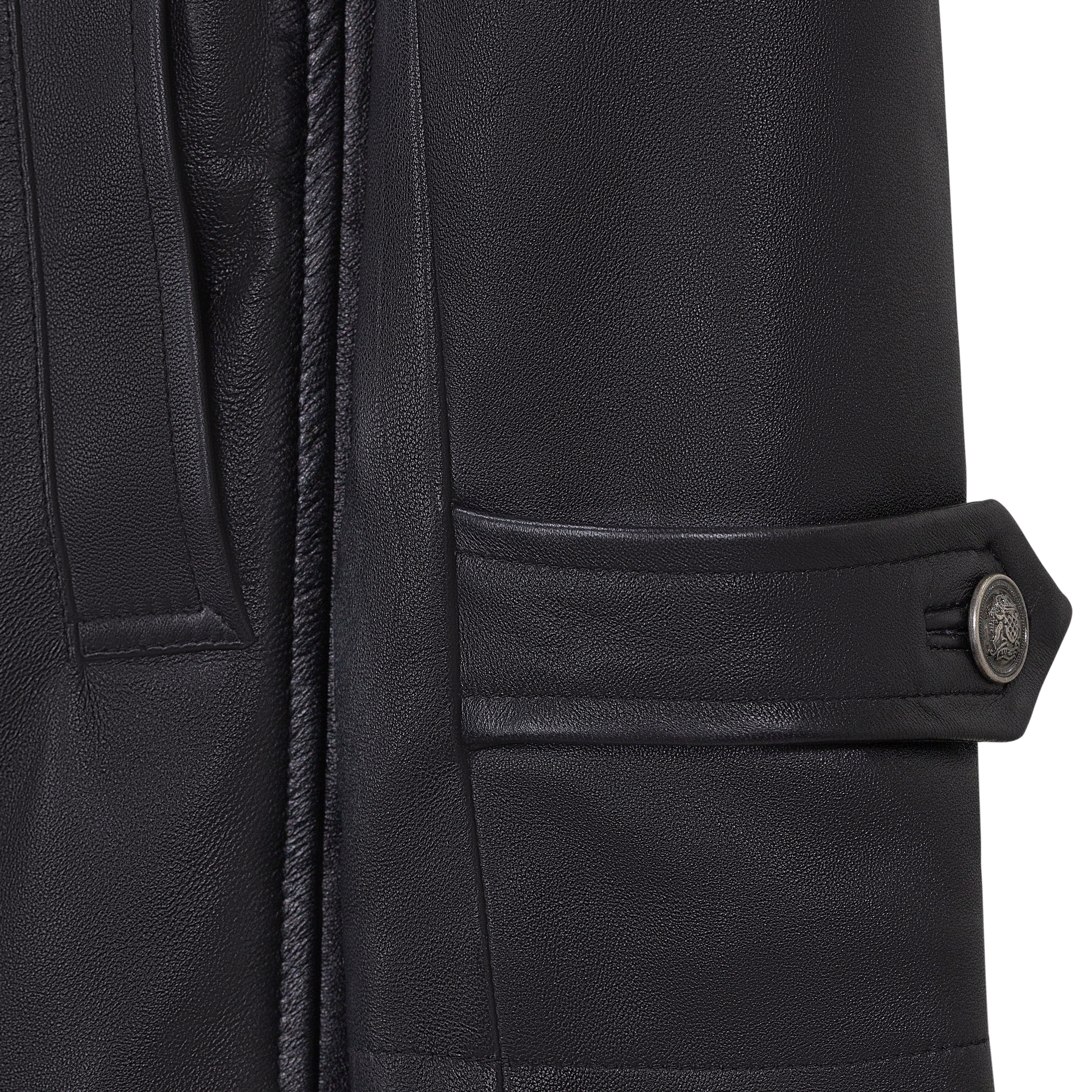 Men's Genuine Lambskin Leather Trench Coat Style #2092