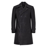 Xman double breasted embossed (alligator style) leather coat #3130