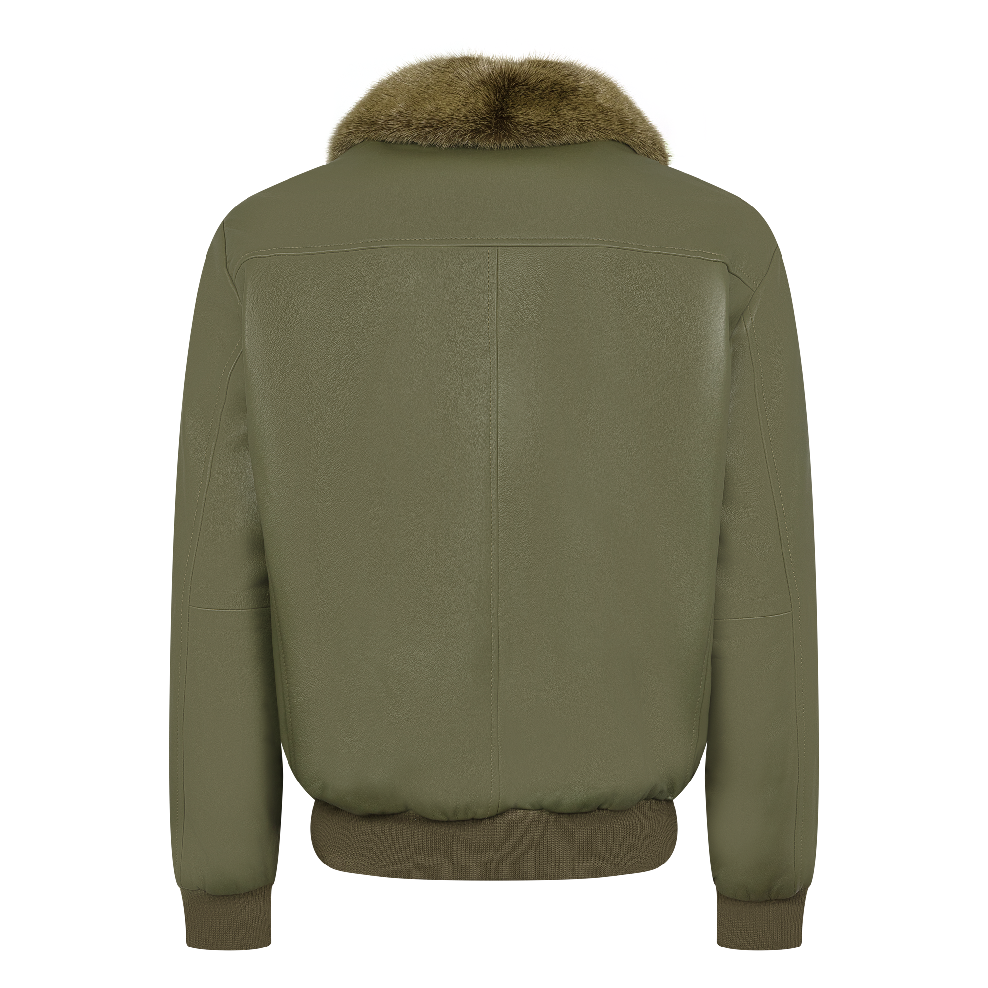 Lightweight Leather Bomber Jacket with Removable Mink Fur Collar. Style #2220