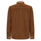 Suede shirt with alligator trimming #703