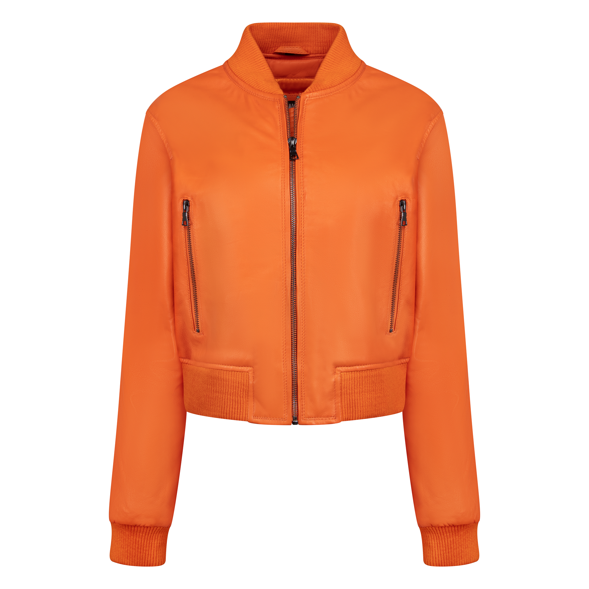 Ladies cropped leather jacket Style # 1018