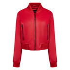 Ladies cropped leather jacket | Style # 1018