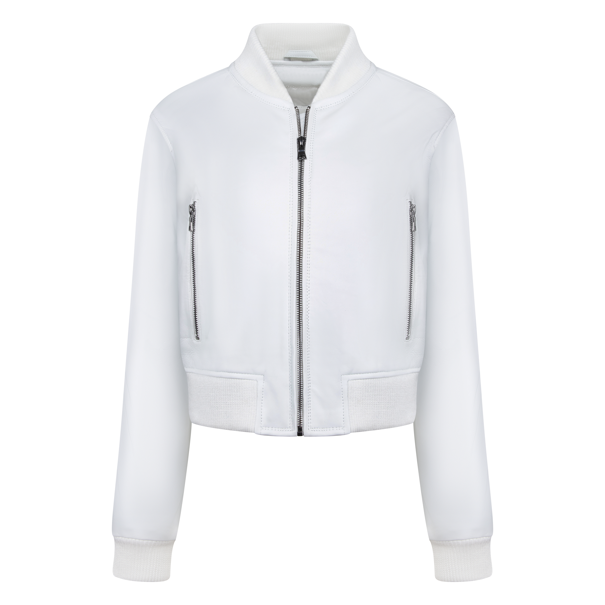 Ladies cropped leather jacket Style # 1018