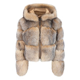 Ladies cropped fox fur jacket #1098