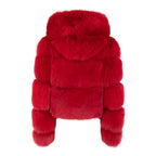 Ladies cropped fox fur jacket | Style #1098