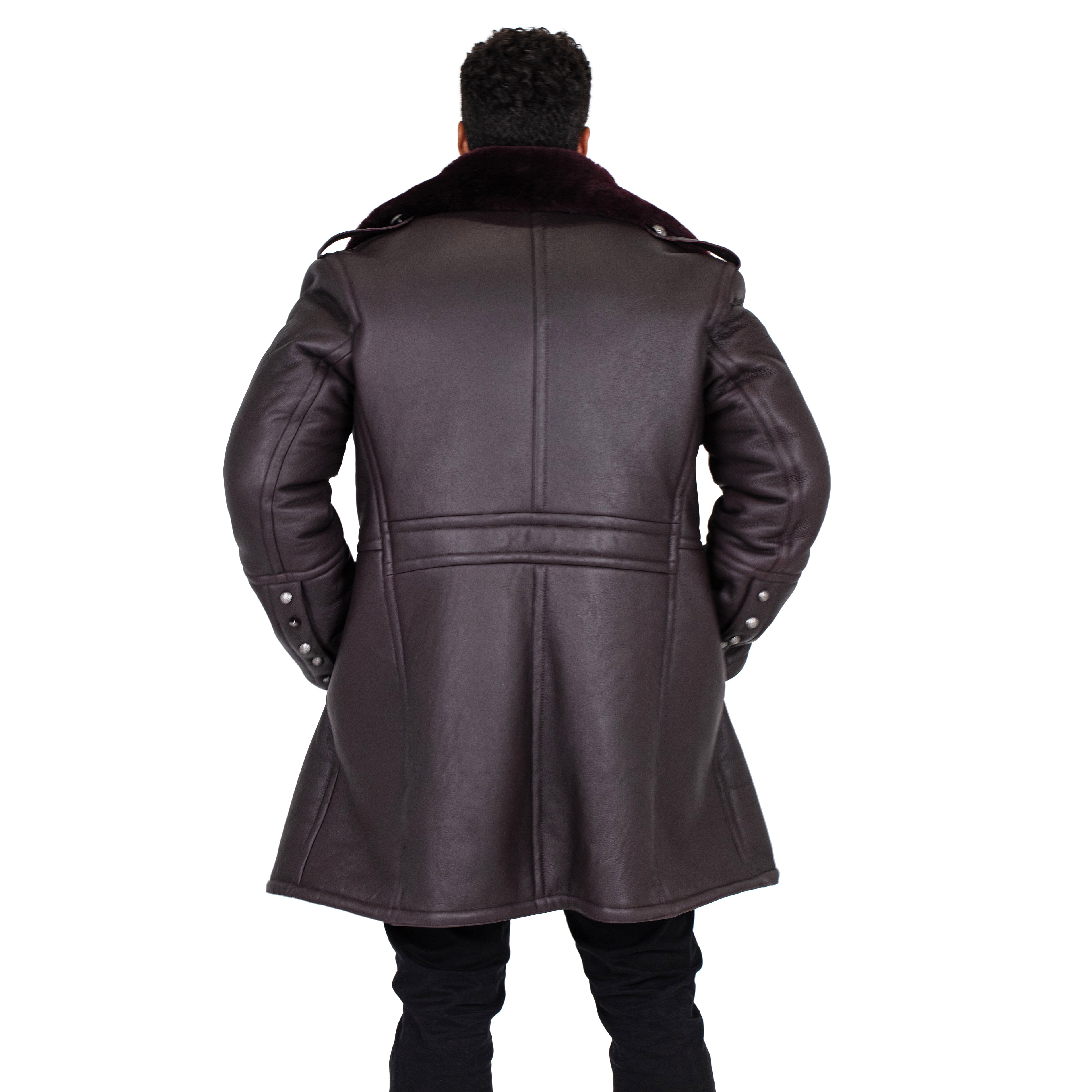 Shearling Sheepskin Button Open Trench Coat Style #5000