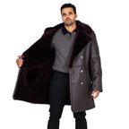 Shearling Sheepskin Button Open Trench Coat | Style #5000