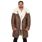 Button-Up Sheepskin Trench Coat | Style #6110