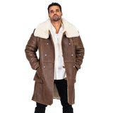 Warm Winter Button-Up Sheepskin Trench Coat Style #6110