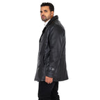 Men's Genuine Lambskin Leather Trench Coat | Style #2092