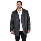 Men's Genuine Lambskin Leather Trench Coat | Style #2092