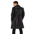Xman double breasted embossed leather coat | Style #3130