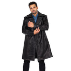 Xman double breasted embossed leather coat | Style #3130