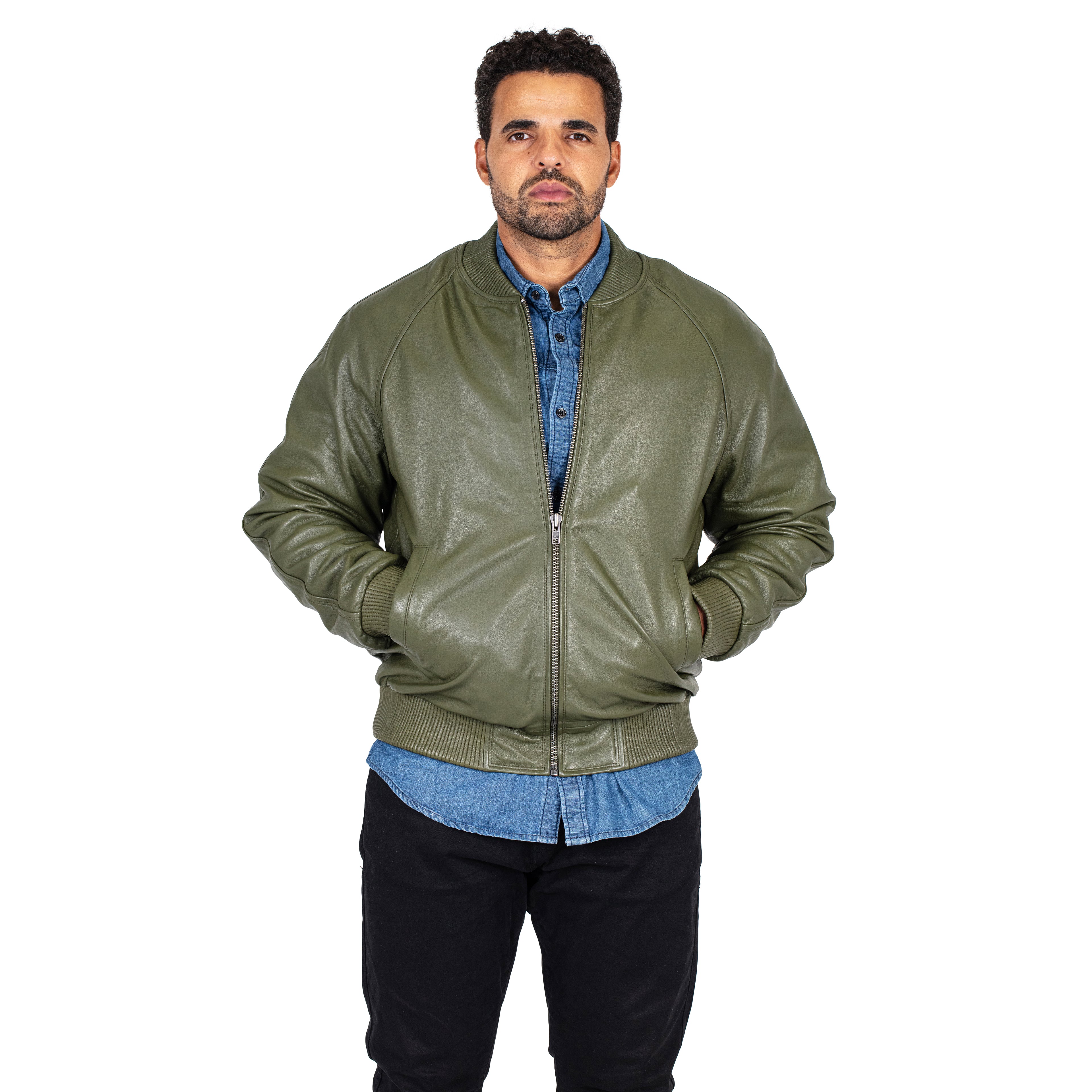 Genuine Lambskin Leather Baseball Varsity Jacket Style #1051 (Part 1 of colors)