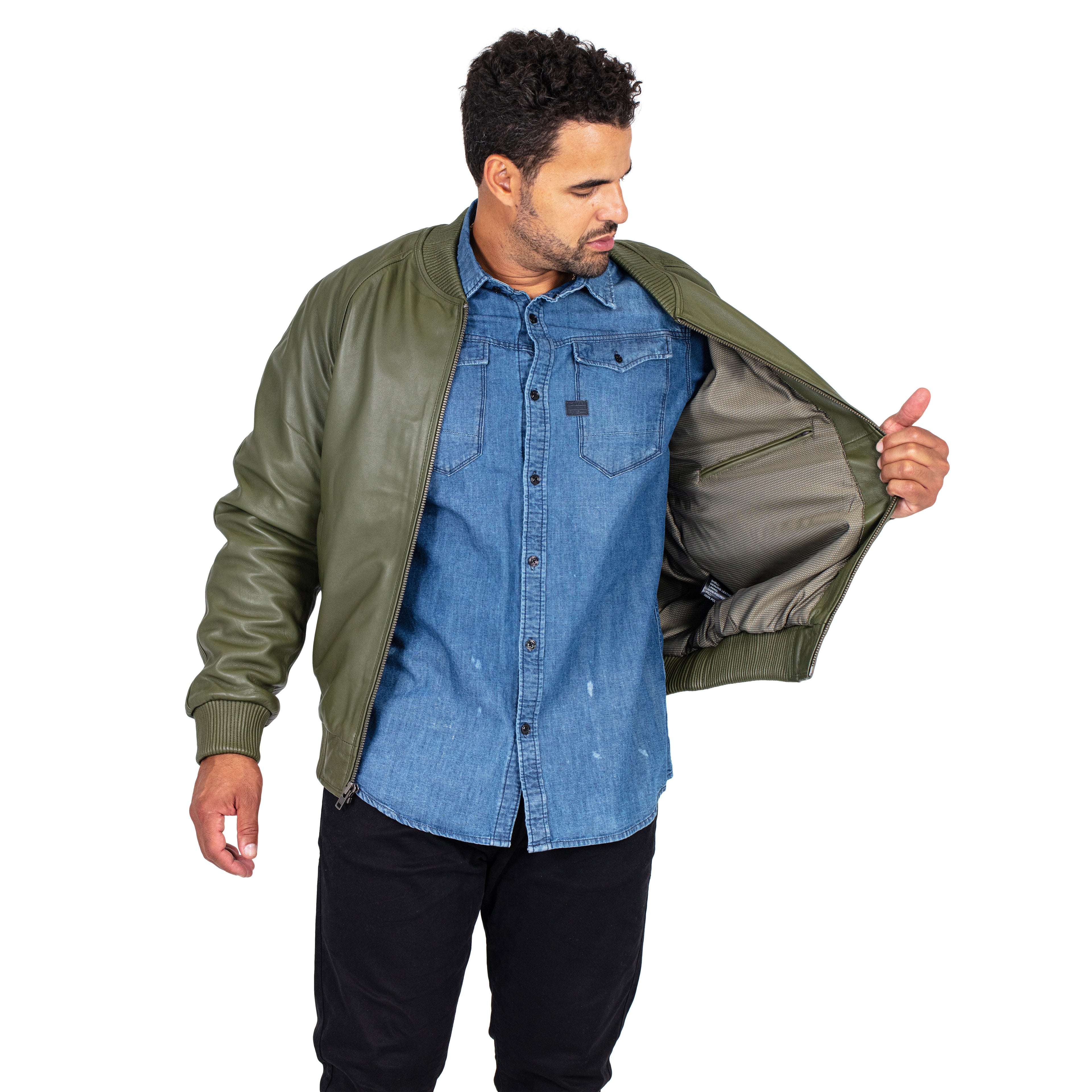 Genuine Lambskin Leather Baseball Varsity Jacket Style #1051 (Part 1 of colors)