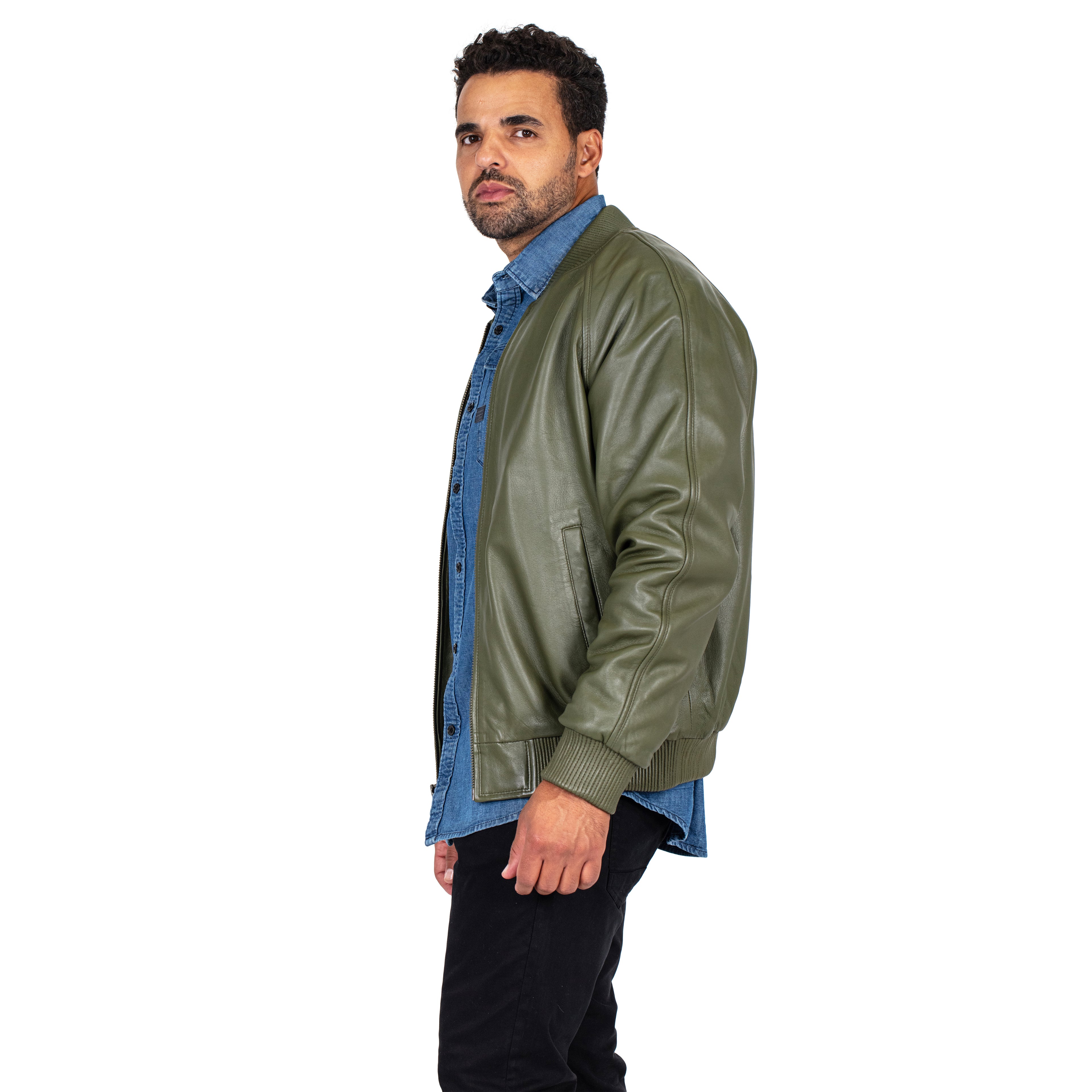 Genuine Lambskin Leather Baseball Varsity Jacket Style #1051 (Part 1 of colors)