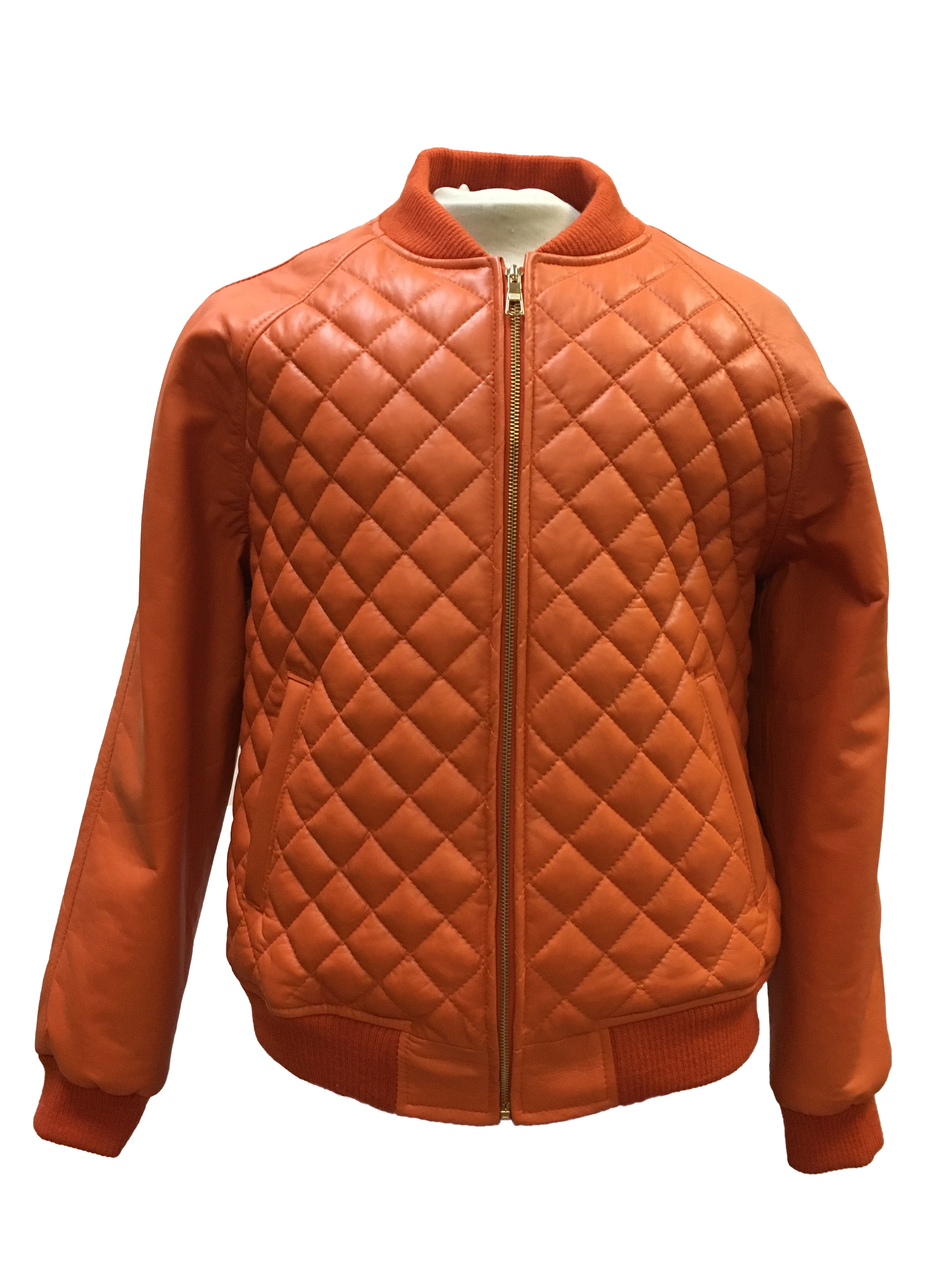Leather Baseball Varsity Jacket Quilted Front Style #1060 - Jakewood Shearlin Leather Mouton Fur Bomber Aviator Parka Coat Jacket Sheepskin All size Brooklyn New York manufacturer 