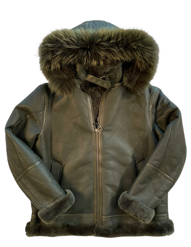 Shearling Sheepskin Aviator Jacket-B3 Style #800