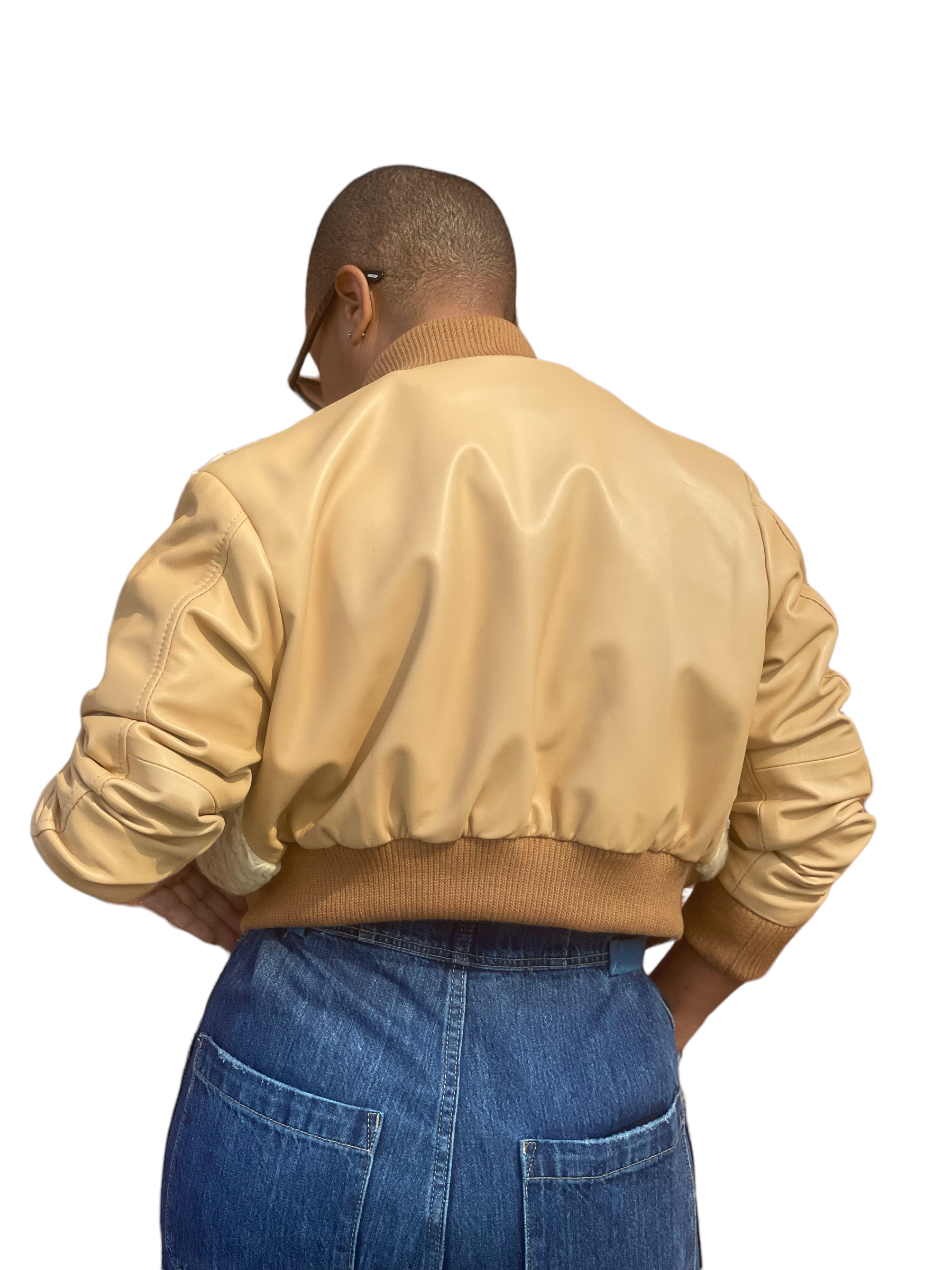 Ladies Baseball Jacket with With Persian Lamb Full Front #1043