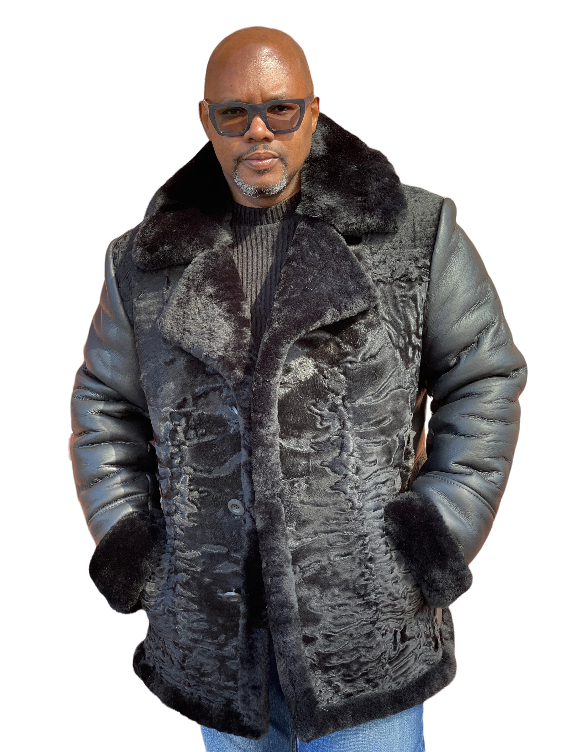 Sheepskin jacket with Persian lamb front  Style #7210