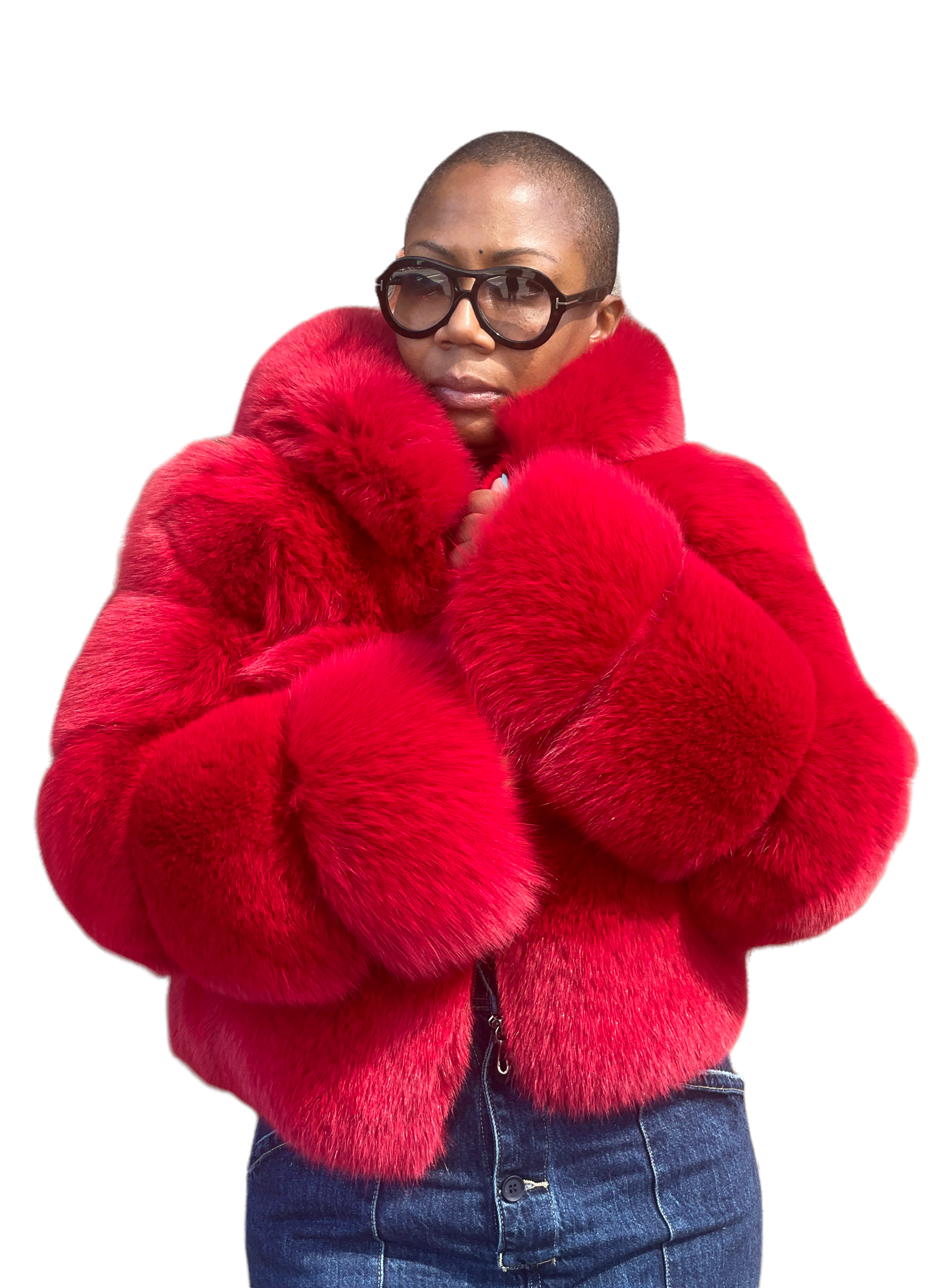 Ladies cropped fox fur jacket #1098 – Jakewood Ladies cropped fox fur jacket #1098 – Jakewood