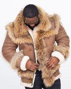 Sheepskin Jacket with Fur Stitching Trimming | Style #4730