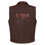 Leather vest with alligator trimming #901