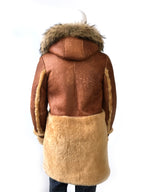 Women's Long Sheepskin Coat with Fur Style #1044 - Jakewood Shearlin Leather Mouton Fur Bomber Aviator Parka Coat Jacket Sheepskin All size Brooklyn New York manufacturer 