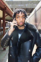Shearling Sheepskin Button Open Trench Coat | Style #5000